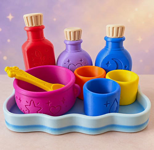 Printed potion set - 3d,